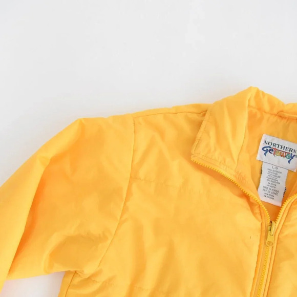 Vintage 90's Northern Getaway Northern Reflections Yellow Puffer Zip Up Jacket L - Picture 7 of 10